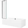 Mexen Cube stačiakampė vonia 170 x 80 cm su apdaila ir vienų durų pertvara 50 cm, juodas raštas - 550517080X9505007070