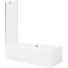 Mexen Cube stačiakampė vonia 170 x 80 cm su apdaila ir 1-durio širmos 60 cm, skaidri, auksinė - 550517080X9506000050