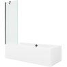 Mexen Cube stačiakampė vonia 170 x 80 cm su apdaila ir 1-durų sienele 60 cm, permatoma, juoda - 550517080X9506000070