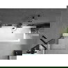 Mexen Cube stačiakampė vonia 170 x 80 cm su apdaila ir 1-durų sienele 60 cm, permatoma, juoda - 550517080X9506000070
