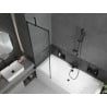 Mexen Cube stačiakampė vonia 170 x 80 cm su apdaila ir 1-dalių pertvara 60 cm, juodas raštas - 550517080X9506007070