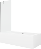 Mexen Cube stačiakampė vonia 170 x 80 cm su apdaila ir 1-duris šonine sienele 70 cm, skaidri, chromas - 550517080X9507000001
