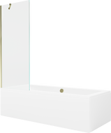Mexen Cube stačiakampė vonia 170 x 80 cm su apsauga ir 1 sparno pertvara 70 cm, skaidri, auksinė - 550517080X9507000050