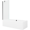 Mexen Cube stačiakampė vonia 170 x 80 cm su korpusu ir vienų durų 70 cm ekranu, skaidrus, juodas - 550517080X9507000070