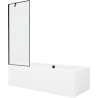 Mexen Cube stačiakampė vonia 170 x 80 cm su apdaila ir 1 sparno pertvara 70 cm, juodas raštas - 550517080X9507007070