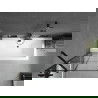 Mexen Cube stačiakampė vonia 170 x 80 cm su apdaila ir vieno sparno pertvara 70 cm, juodas raštas - 550517080X9507007077