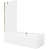 Mexen Cube stačiakampė vonia 170 x 80 cm su apdaila ir 1-durų priedanga 80 cm, permatoma, auksinė - 550517080X9508000050