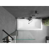 Mexen Cube stačiakampė vonia 170 x 80 cm su apdaila ir 1-durų užtvaru 80 cm, permatoma, juoda - 550517080X9508000070