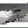 Mexen Cube stačiakampė vonia 170 x 80 cm su apdaila ir vienos dalies pertvaru 80 cm, skaidri, juoda - 550517080X9508000070