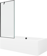 Rectangulinė vonia Mexen Cube 170 x 80 cm su apvalkalu ir vienvėriu ekranu 80 cm, juodas raštas - 550517080X9508007070