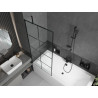 Mexen Cube stačiakampė vonia 170 x 80 cm su apdaila ir vieno sparno uždangalu 80 cm, juodas raštas - 550517080X9508007077