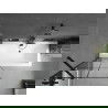 Mexen Cube stačiakampė vonia 170 x 80 cm su apdaila ir vienašoniu ekranu 80 cm, juodas raštas - 550517080X9508007077