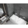 Mexen Cube stačiakampė vonia 170 x 80 cm su apdaila ir 1-duris, 90 cm ekranas, skaidrus, chromas - 550517080X9509000001