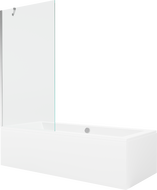 Mexen Cube stačiakampė vonia 170 x 80 cm su apdaila ir 1-duris, 90 cm ekranas, skaidrus, chromas - 550517080X9509000001