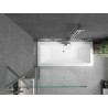 Mexen Cube stačiakampė vonia 170 x 80 cm su apdaila ir 1-durio pertvara 90 cm, permatoma, chromuota - 550517080X9509000001