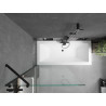 Mexen Cube stačiakampė vonia 170 x 80 cm su apdaila ir vienasparčiu 90 cm ekranu, permatoma, juoda - 550517080X9509000070