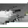 Mexen Cube stačiakampė vonia 170 x 80 cm su apdaila ir vienvėre 90 cm pertvara, skaidri, juoda - 550517080X9509000070