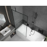 Mexen Cube stačiakampė vonia 170 x 80 cm su apdaila ir vieno sparno pertvara 90 cm, juodas raštas - 550517080X9509007070