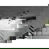 Mexen Cube stačiakampė vonia 170 x 80 cm su apdaila ir 1 sparno pertvara 90 cm, juodas raštas - 550517080X9509007077