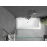 Mexen Cube stačiakampė vonia 170 x 80 cm su apdaila ir 1-sparnio ekranu 100 cm, permatoma, chromuota - 550517080X9510000001