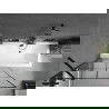 Mexen Cube stačiakampė vonia 170 x 80 cm su uždanga ir vieno sparno ekranu 100 cm, juodas raštas - 550517080X9510007077