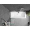 Mexen Cube stačiakampė vonia 180 x 80 cm su apdaila ir 1 durų ekranu 50 cm, skaidri, chromas - 550518080X9505000001