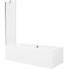 Mexen Cube stačiakampė vonia 180 x 80 cm su apdaila ir vienos dalies 50 cm ekranu, permatoma, auksinė - 550518080X9505000050