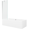 Mexen Cube stačiakampė vonia 180 x 80 cm su korpusu ir 1-durio ekranu 60 cm, skaidri, chromas - 550518080X9506000001