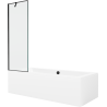 Mexen Cube stačiakampė vonia 180 x 80 cm su apdaila ir vienos durų pertvara 60 cm, juodas raštas - 550518080X9506007070
