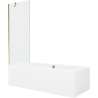 Mexen Cube stačiakampė vonia 180 x 80 cm su apdaila ir vieno sparno 70 cm ekranu, skaidrus, auksinis - 550518080X9507000050