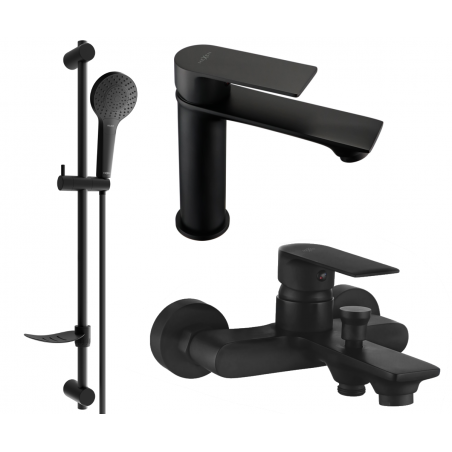 Mexen Royo DF05 vonios maišytuvo komplektas, juodas - 72203DF05-70