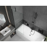 Mexen Cube stačiakampė vonia 180 x 80 cm su dangčiu ir vieno sparno 70 cm ekranu, skaidri, juoda - 550518080X9507000070