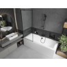 Mexen Cube stačiakampė vonia 180 x 80 cm su apdaila ir vienašoniu pertvara 70 cm, juodas raštas - 550518080X9507007070