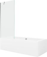 Mexen Cube stačiakampė vonia 180 x 80 cm su korpusu ir vienvėrčiu ekranu 80 cm, skaidri, chromuota - 550518080X9508000001
