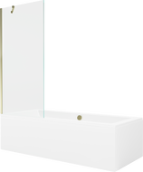 Mexen Cube Stačiakampė vonia 180 x 80 cm su apdaila ir vieno sparno 80 cm ekranu, permatoma, auksinė - 550518080X9508000050