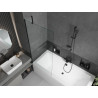 Mexen Cube stačiakampė vonia 180 x 80 cm su apdaila ir vieno sparno 80 cm širmos, skaidri, juoda - 550518080X9508000070