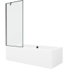 Mexen Cube stačiakampė vonia 180 x 80 cm su apdaila ir vienasparne pertvara 80 cm, juodas raštas - 550518080X9508007070