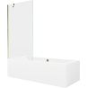 Mexen Cube stačiakampė vonia 180 x 80 cm su apdaila ir 1-durėmis dušo pertvara 90 cm, permatoma, auksinė - 550518080X9509000050