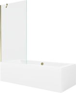 Mexen Cube stačiakampė vonia 180 x 80 cm su apdaila ir vienos dalies 90 cm pertvara, permatoma, auksinė