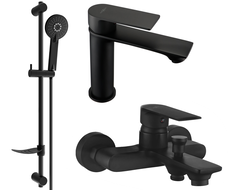 Mexen Royo DF40 vonios komplektas, juodas - 72203DF40-70