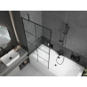 Mexen Cube stačiakampė vonia 180 x 80 cm su korpusu ir vienos dalies ekranas 90 cm, juodas raštas - 550518080X9509007077