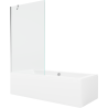 Mexen Cube stačiakampė vonia 180 x 80 cm su apdaila ir 1-duris širma 100 cm, skaidrus, chromas - 550518080X9510000001
