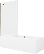 Mexen Cube stačiakampė vonia 180 x 80 cm su korpusu ir 1-ų durų pertvara 100 cm, skaidri, auksinė - 550518080X9510000050