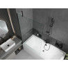 Mexen Cube stačiakampė vonia 180 x 80 cm su apdaila ir vienos durų sienele 100 cm, permatoma, juoda - 550518080X9510000070