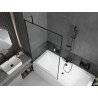 Mexen Cube stačiakampė vonia 180 x 80 cm su apdaila ir vienos dalies 100 cm ekranu, juodas raštas - 550518080X9510007070