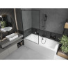 Mexen Cube stačiakampė vonia 180 x 80 cm su apdaila ir 1 sparno pertvara 100 cm, juodas raštas - 550518080X9510007070