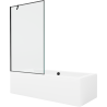 Mexen Cube stačiakampė vonia 180 x 80 cm su apdaila ir 1-sparninė pertvara 100 cm, juodas raštas - 550518080X9510007070