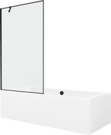 Mexen Cube stačiakampė vonia 180 x 80 cm su apdaila ir vienos dalies 100 cm ekranu, juodas raštas - 550518080X9510007070