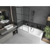 Mexen Cube stačiakampė vonia 180 x 80 cm su apdaila ir 1-durų ekranu 100 cm, juodas raštas - 550518080X9510007077