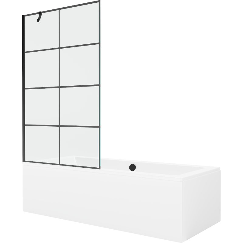 Mexen Cube stačiakampė vonia 180 x 80 cm su dangčiu ir 1-duris, 100 cm, juodas raštas - 550518080X9510007077